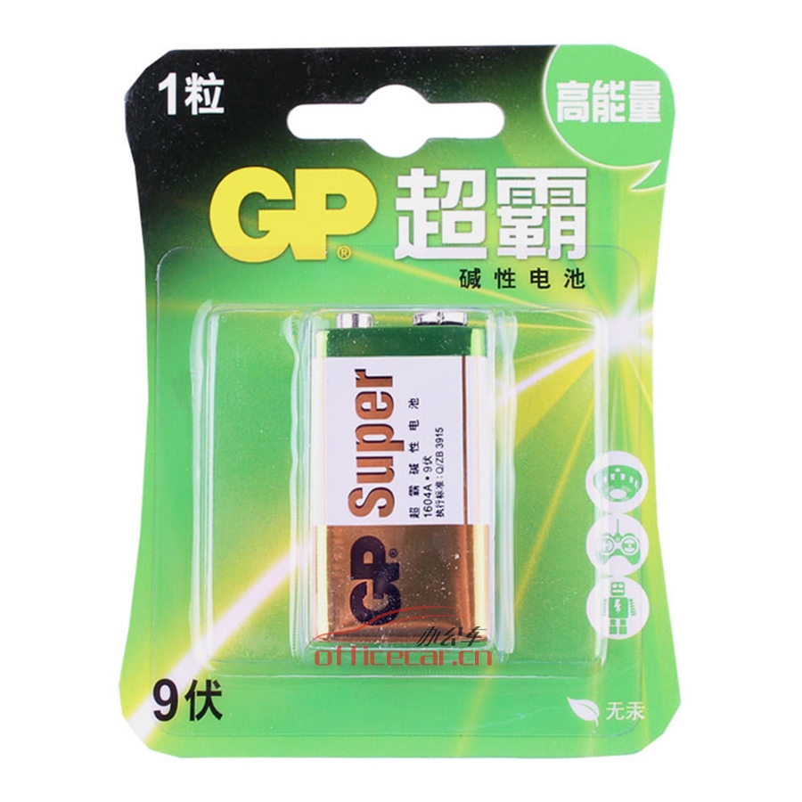超霸 GP GP1604A 碱性电池 9伏（9V) 1粒/卡