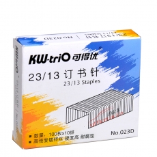 可得优 KW-triO NO.023D 高强度镀锌丝订书钉 23/13 1000枚/盒