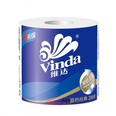 维达 Vinda V4073 蓝色经典卫生纸卷纸 200g 10卷/条 6条/袋