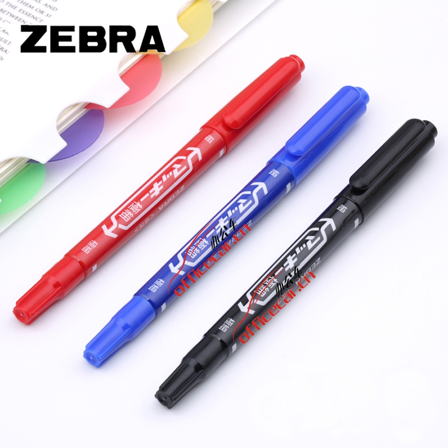 斑马 ZEBRA MO-120-MC 小双头记号笔（油性记号笔）速干耐水 (红色) 10支/盒