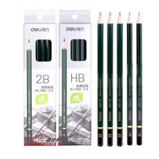 得力 Deli 7084 2B 高级绘图铅笔  (绿色笔杆) 12支/盒