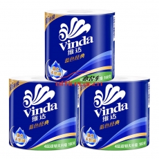 维达 Vinda V4080 蓝色经典卫生纸卷纸 160g 10卷/条 6条/袋