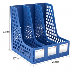 得力deli （蓝色）33666 3格资料架（蓝色）